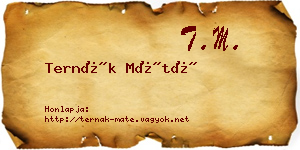 Ternák Máté névjegykártya